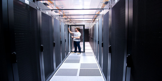 ITMC employee in a server room