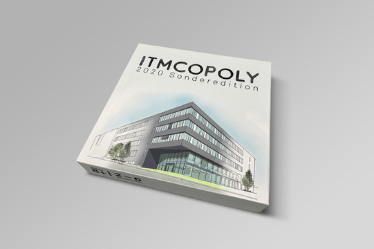 Verpackungsdesign des ITMCopoly-Brettspiels